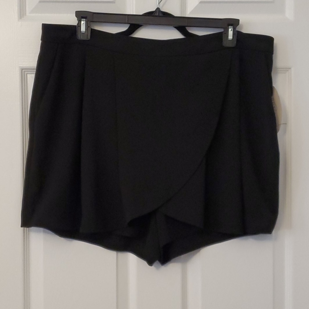 Plus size black dress shorts